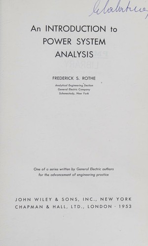 An introduction to power system analysis