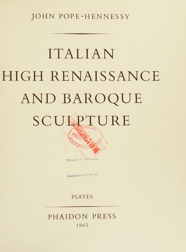 Italian High Renaissance and Baroque Sculpture