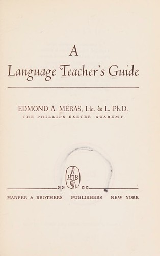 A LANGUAGE TEACHERS GUIDE