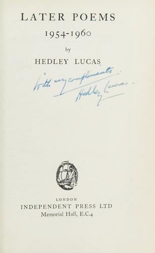 Later poems, 1954-1960