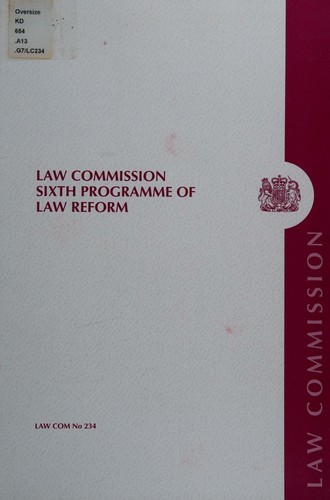 The Law Commission sixth programme of law reform