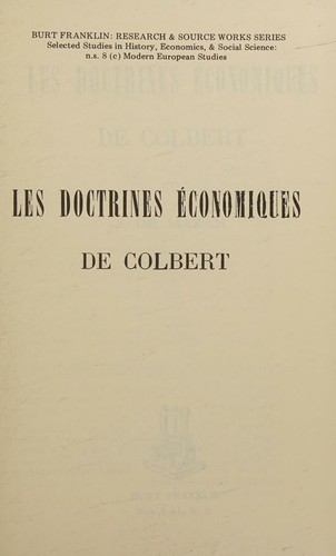 Les doctrines économiques de Colbert