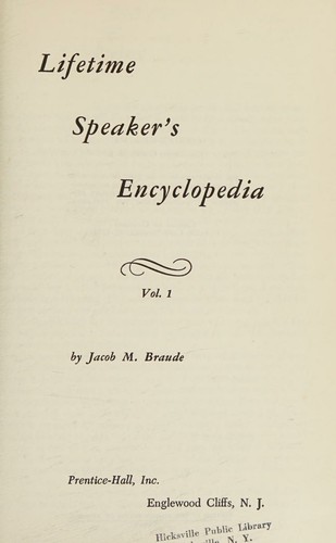 Lifetime speaker's encyclopedia