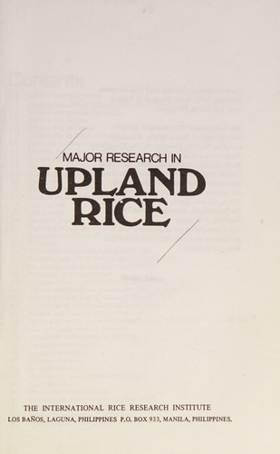 Major Research in Upland Rice