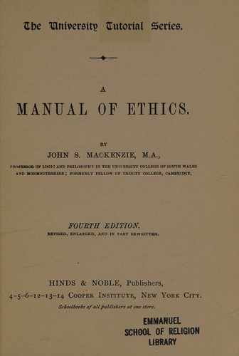 A manual of ethics