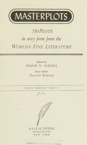 Masterplots; 510 Plots in Story Form from the World's Fine Lterature; First Series