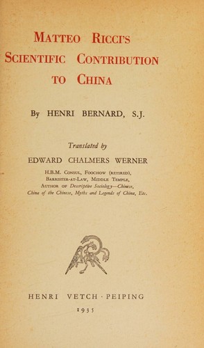 Matteo Ricci's scientific contribution to China