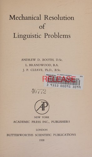 Mechanical Resolution of Linguistic Problems