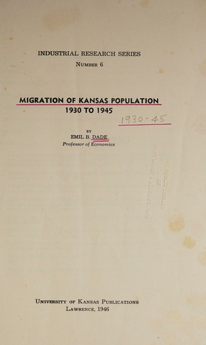 Migration of Kansas population, 1930-1945