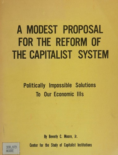 A modest proposal for the reform of the capitalist system