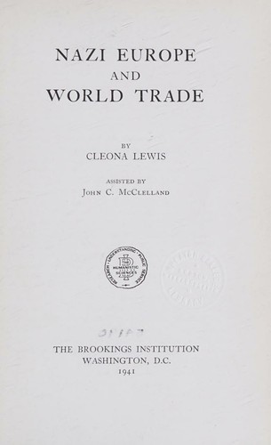 Nazi Europe and world trade