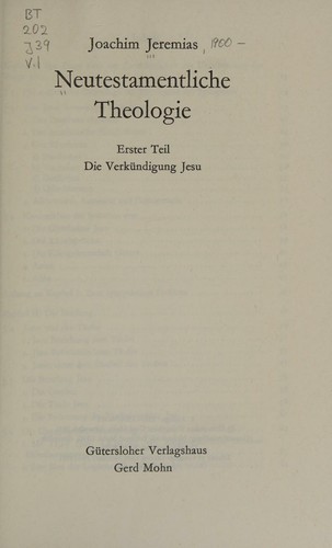 Neutestamentlich Theologie