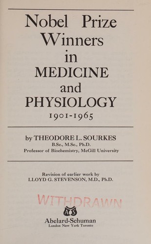 Nobel Prize winners in medicine and physiology, 1901-1965