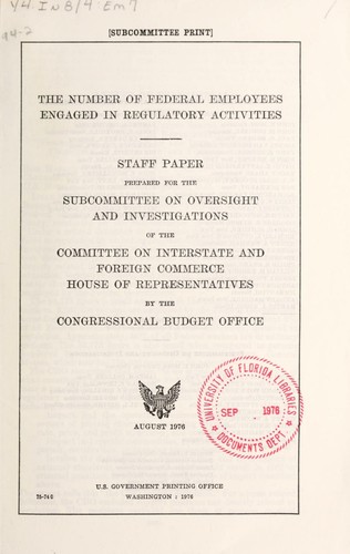 The number of Federal employees engaged in regulatory activities