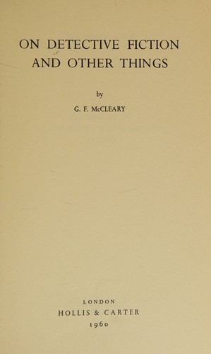 On Detective Fiction and Other Things