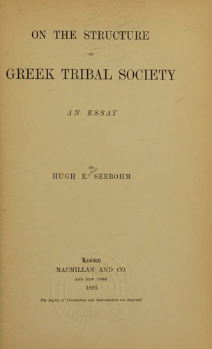 On the Structure of Greek Tribal Society