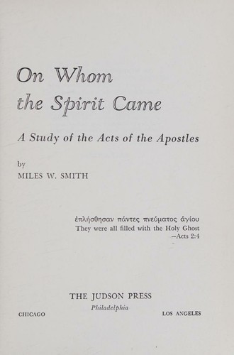 On whom the Spirit came;
