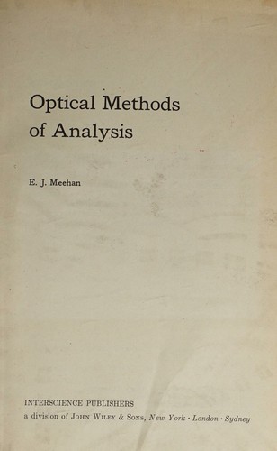 Optical methods of analysis