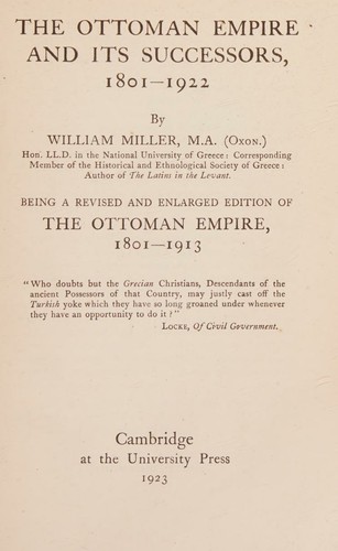 The Ottoman Empire and its successors, 1801-1922