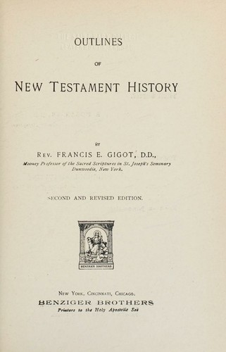 Outlines of New Testament history