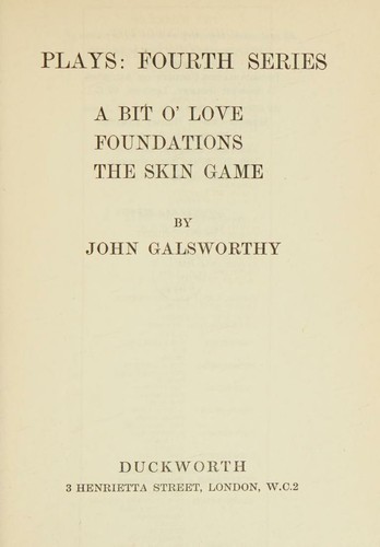 Plays : Fourth Series