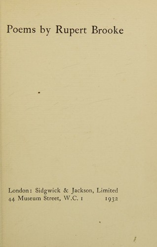 Poems by Rupert Brooke