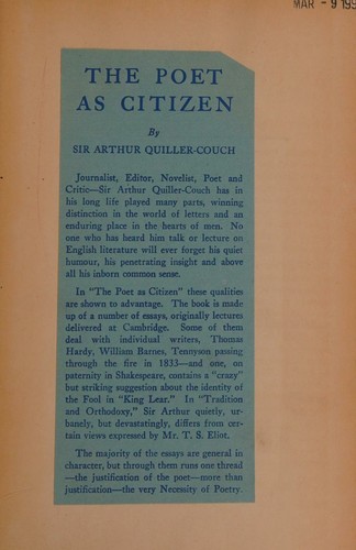 The Poet as Citizen and Other Plays