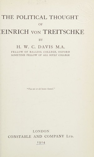 The Political Thought on Heinrich von Treitschke