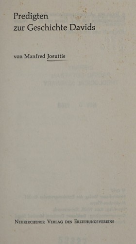 Predigten zur Geschichte Davids