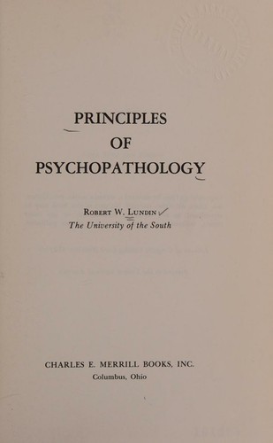 Principles of psychopathology
