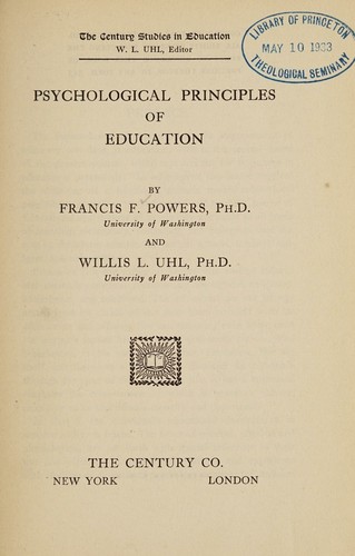 Psychological principles of education