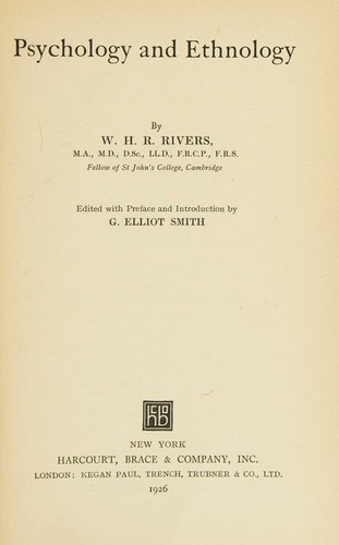 Psychology and ethnology,