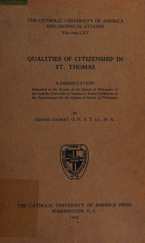 Qualities of citizenship in St. Thomas