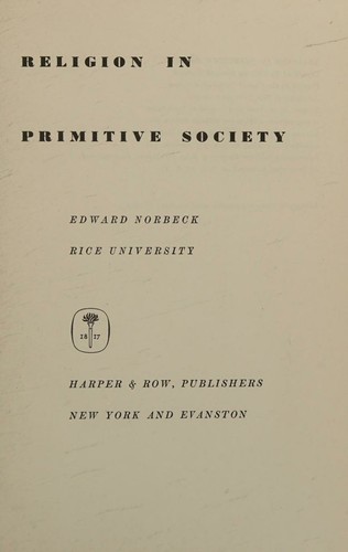 Religion in primitive society