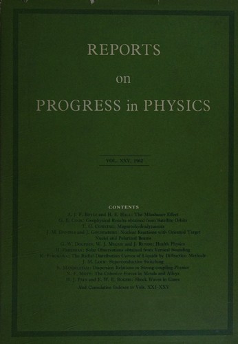 REPORTS ON PROGRESS IN PHYSICS Vol XXX Part II.