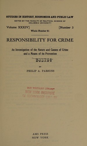 Responsibility for crime