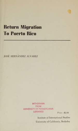 Return Migration to Puerto Rico