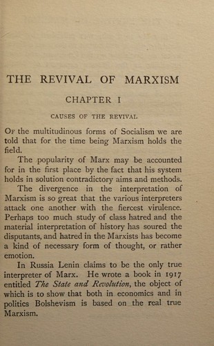 The Revival of Marxism