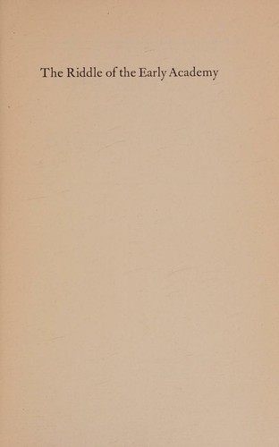 The Riddle of the Early Academy
