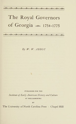 The Royal Governors Of Georgia