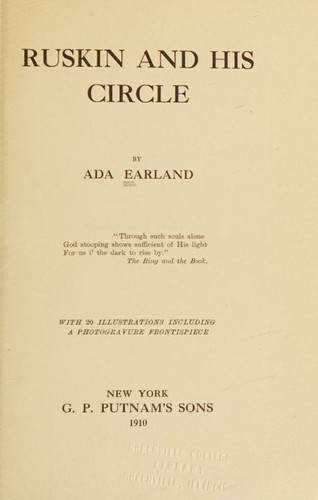 Ruskin and his circle