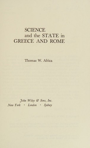 Science and the state in Greece and Rome