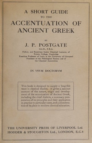 A short guide to the accentuation of ancient Greek