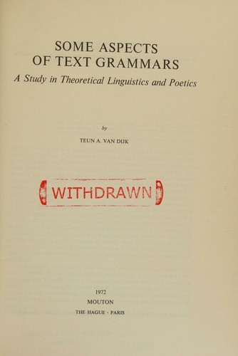 Some aspects of text grammars