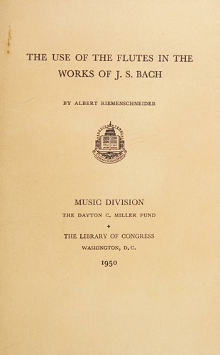 Some aspects of the use of the flutes in the sacred choral and vocal works of Johann Sebastian Bach