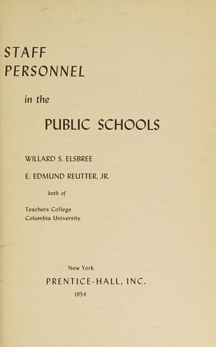 Staff personnel in the public schools