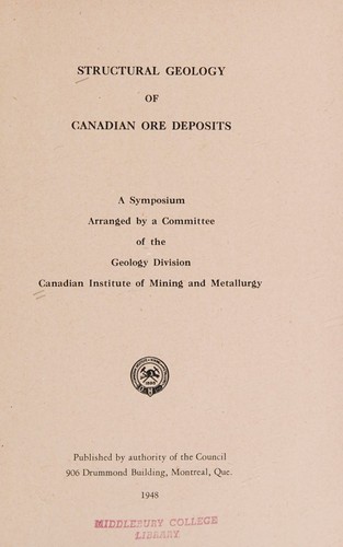 Structural geology of Canadian ore deposits