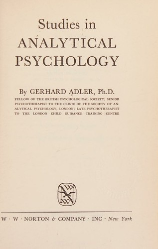 Studies in analytical psychology