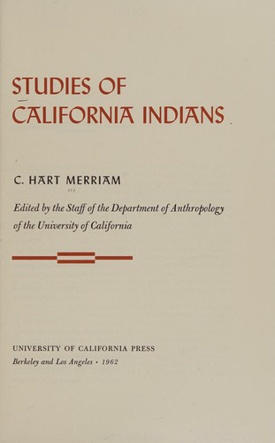 Studies of California Indians