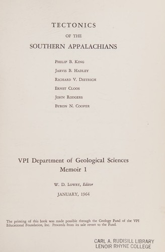 Tectonics of the Southern Appalachians